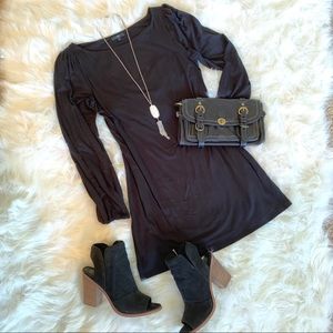 Tart Long Sleeved Jersey Black Mini Dress L NEW